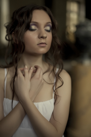 romantic young brideの写真素材