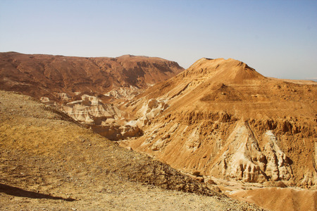 The cable car to ancient city Masada from Israelの写真素材