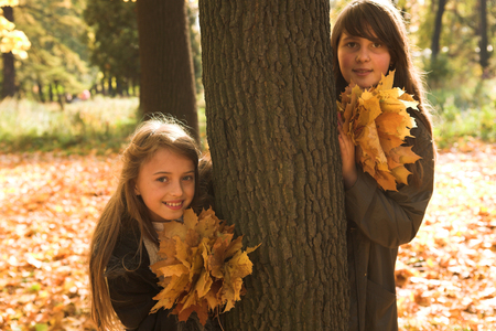 Autumn Sistersの写真素材