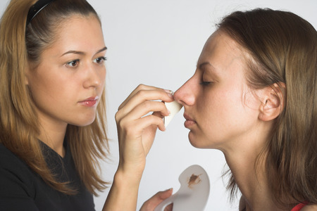 Makeup artist at workの写真素材