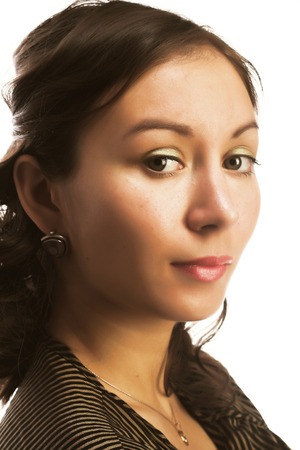 Woman with bright makeupの写真素材