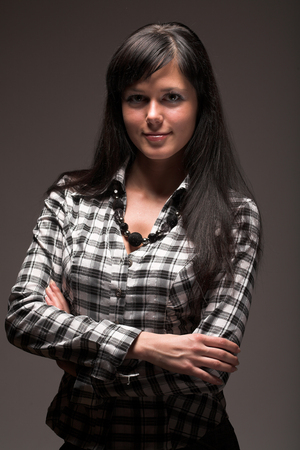 wind in hairの写真素材