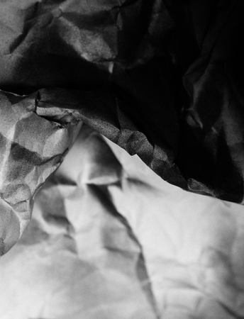 crumpled black and white paper, backgroundの写真素材