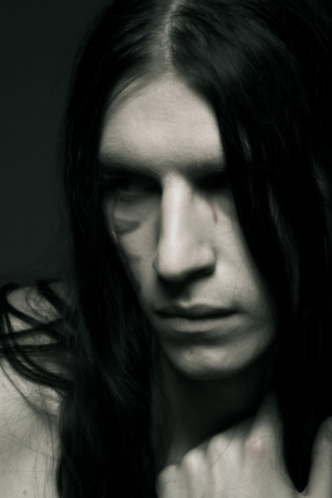 Face-art, young manの写真素材