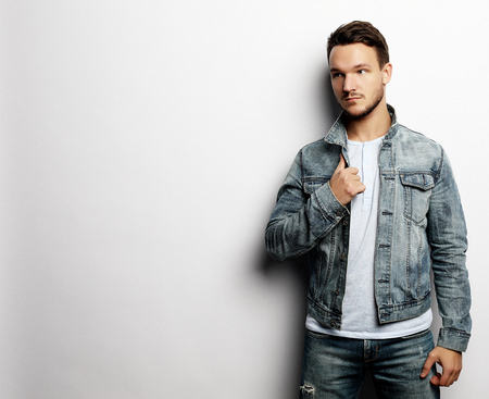 Elegant young handsome man. Studio fashion portrait.の写真素材