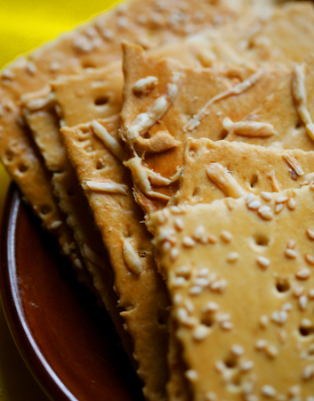 cracker biscuits close up