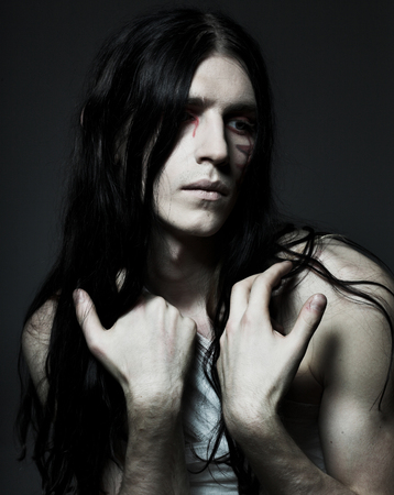 Body-art, young manの写真素材