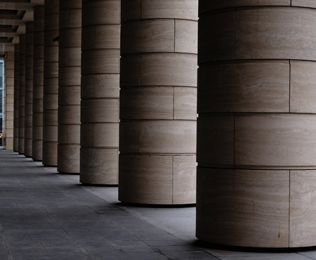 modern building with columns in a row