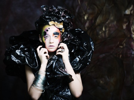 Bright creative Make-up.Beautiful Womans Faceの写真素材