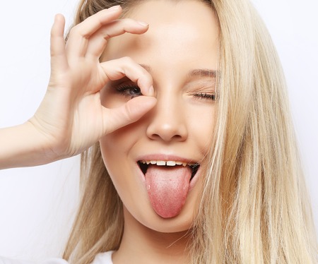 lifestyle and people concept - Happy excited  young woman lookin