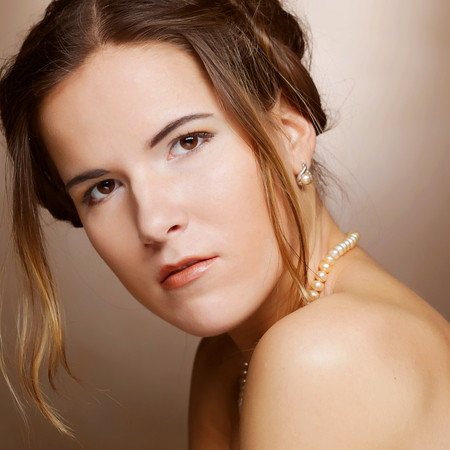 portrait of beautiful young womanの写真素材