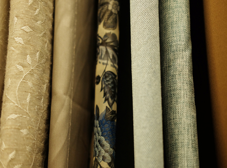 Sale! colorful fabrics in the store.の写真素材