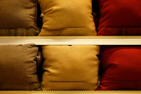 sale of pillows in the storeの写真素材