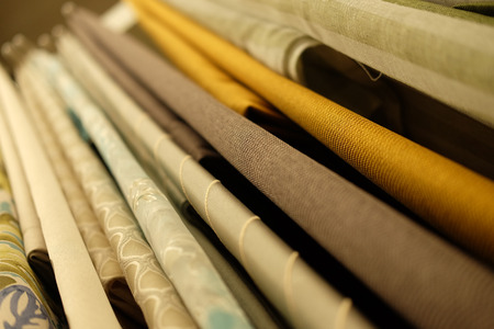 Sale! colorful fabrics in the store.の写真素材