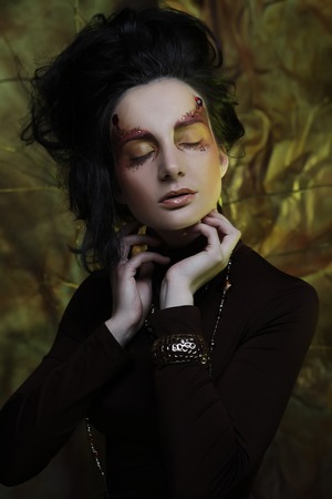 Bright Make-up.Beautiful Womans Face