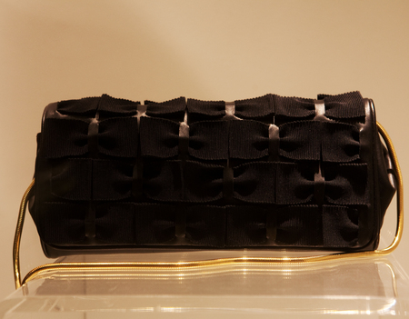 Close-up photo of a handbag exposed in a shop-windowの写真素材
