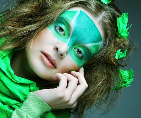 woman with creative make-upの写真素材