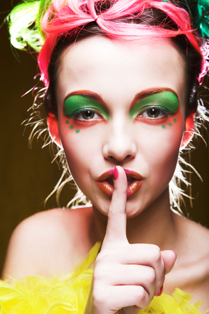 girl with creative visageの写真素材