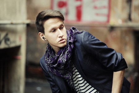 young fashion man in casual wear.の写真素材