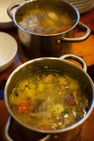 freshly cooked soup in a pot
