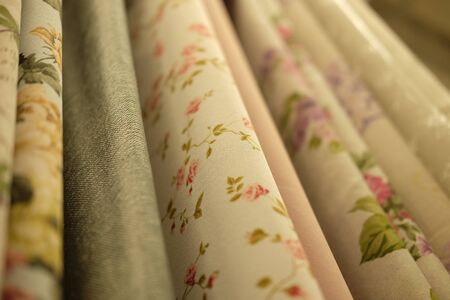 Sale - colorful fabrics in the store.の写真素材