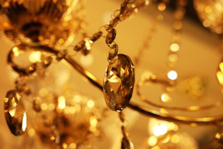 ceiling lamps, chandeliers in the store close upの写真素材