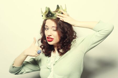 young lovely woman in crown