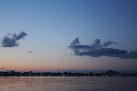 Summer, ocean or sea, night timeの写真素材