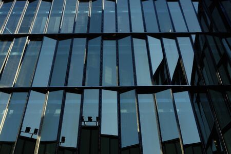 modern business center with big glass wnindows
