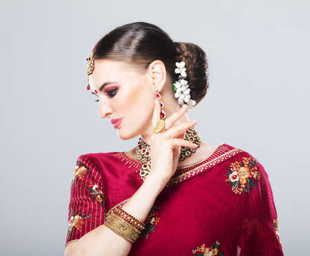 Portrait of beautiful indian girl.