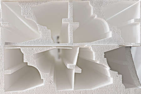 Remaining material from Styrofoam. Side viewの写真素材