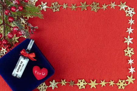 COVID-19 vaccine. Gift for the New Year. Best gift for Christmas. New tested vaccine for COVID-19,...