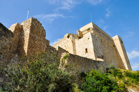 Stone walls of the castle of Miravet, Tarragona, Catalonia, Spainのeditorial素材