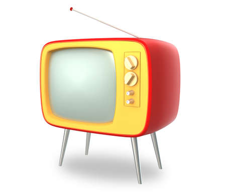 Retro TV isolated on white background, clipping path available の写真素材