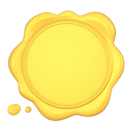 Blank gold wax seal isolated on white background  Clipping path available の写真素材