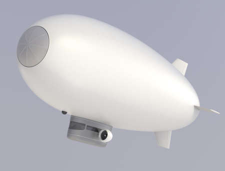 White airship with blank space, clipping path available の写真素材