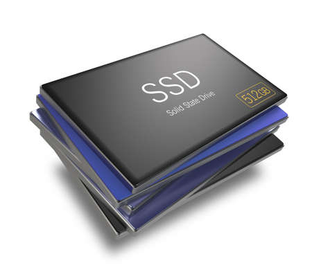Solid state disks with clipping pathの写真素材
