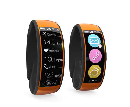 Smart wristbands isolated on white backgroundの写真素材