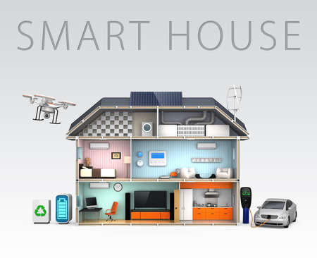 Energy efficient Home concept with textの写真素材