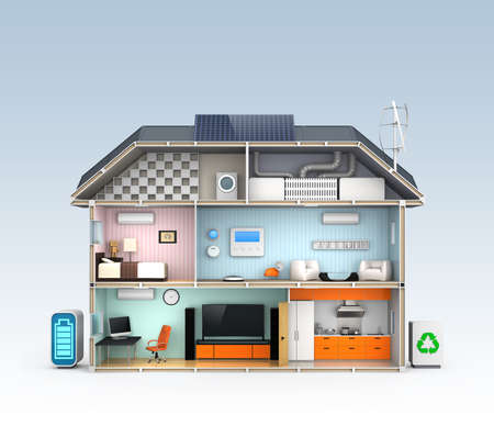 Energy efficient Home concept with copy spaceの写真素材