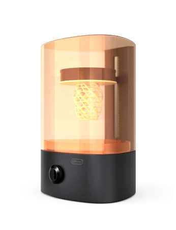 SLA  3D printer isolated on white background. Original design. Clipping path available.