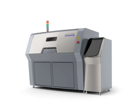 Metal 3D printer isolated on white background. Clipping path available.の写真素材