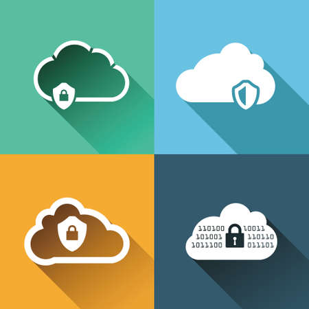Vector icons set for cloud securityのイラスト素材