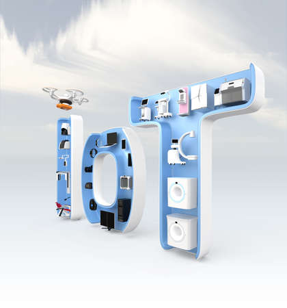 Medical imaging system, dental equipment in IoT word. IoT concept for medical equipment. 3D...