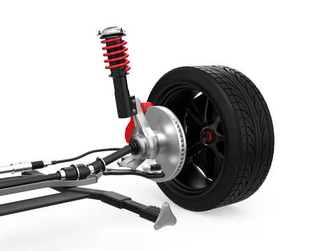 Car suspension isolated on white background. 3D rendering image.の写真素材