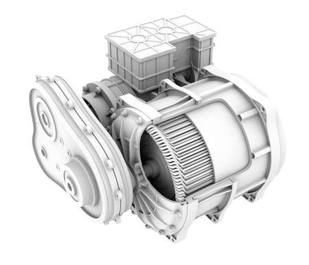 Clay rendering of Electric Vehicle Motor's cutaway view. 3D rendering image.の写真素材