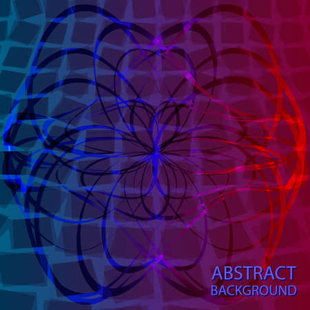 Bright abstract flower on the dynamic background illustration.のイラスト素材