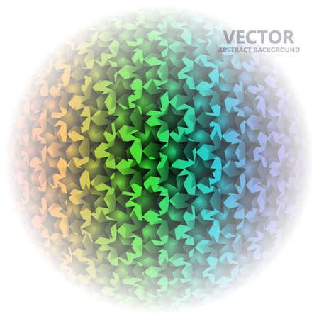 Black stars in the form of a ball on the colored background. Vector illustrationのイラスト素材