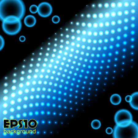 Abstract background made of shiny circles and blue boke. Vector illustrationのイラスト素材