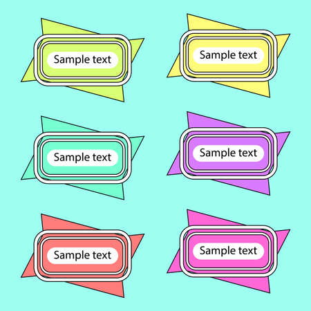 Few colored banners on the blue background. Vector illustrationのイラスト素材